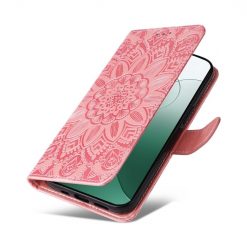 Lacné Kryty | Peňaženkové puzdro Embossing Pattern Slnečnica ružové – Xiaomi 14 | Lacné Kryty