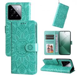 Peňaženkové puzdro Embossing Pattern Slnečnica zelené – Xiaomi 14 | Lacné Kryty Lacné Kryty | Peňaženkové puzdro Embossing Pattern Slnečnica zelené – Xiaomi 14 | Lacné Kryty