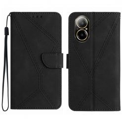 Lacné Kryty | Peňaženkové puzdro Embossing Pattern Stitchy case čierne – Realme C67 4G | Lacné Kryty