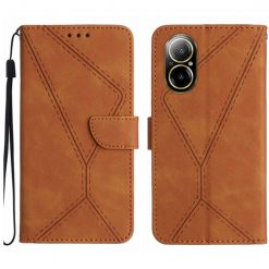 Peňaženkové puzdro Embossing Pattern Stitchy case hnedé – Realme C67 4G | Lacné Kryty Lacné Kryty | Peňaženkové puzdro Embossing Pattern Stitchy case hnedé – Realme C67 4G | Lacné Kryty