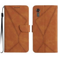 Lacné Kryty | Peňaženkové puzdro Embossing Pattern Stitchy case hnedé – Samsung Galaxy Xcover 7 | Lacné Kryty