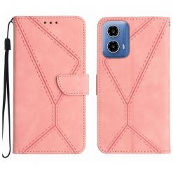 Peňaženkové puzdro Embossing Pattern Stitchy case ružové – Motorola Moto G34 5G | Lacné Kryty Lacné Kryty | Peňaženkové puzdro Embossing Pattern Stitchy case ružové – Motorola Moto G34 5G | Lacné Kryty