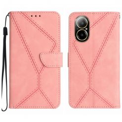 Lacné Kryty | Peňaženkové puzdro Embossing Pattern Stitchy case ružové – Realme C67 4G | Lacné Kryty