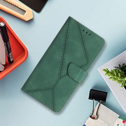 Lacné Kryty | Peňaženkové puzdro Embossing Pattern Stitchy case zelené – Xiaomi 14 Ultra | Lacné Kryty