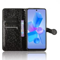 Lacné Kryty | Peňaženkové puzdro Honeycomb Dot Texture Case čierne – Infinix Hot 40 Pro | Lacné Kryty