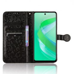 Lacné Kryty | Peňaženkové puzdro Honeycomb Dot Texture Case čierne – Infinix Smart 8 | Lacné Kryty