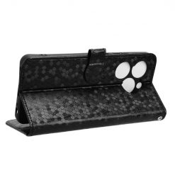 Lacné Kryty | Peňaženkové puzdro Honeycomb Dot Texture Case čierne – Infinix Smart 8 | Lacné Kryty