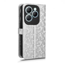 Peňaženkové puzdro Honeycomb Dot Texture Case strieborné – Infinix Hot 40 Pro | Lacné Kryty Lacné Kryty | Peňaženkové puzdro Honeycomb Dot Texture Case strieborné – Infinix Hot 40 Pro | Lacné Kryty