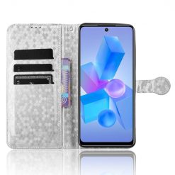 Peňaženkové puzdro Honeycomb Dot Texture Case strieborné – Infinix Hot 40 Pro | Lacné Kryty Lacné Kryty | Peňaženkové puzdro Honeycomb Dot Texture Case strieborné – Infinix Hot 40 Pro | Lacné Kryty