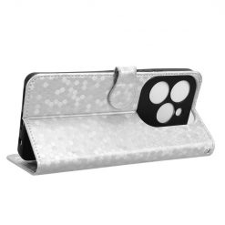 Peňaženkové puzdro Honeycomb Dot Texture Case strieborné – Infinix Hot 40 Pro | Lacné Kryty Lacné Kryty | Peňaženkové puzdro Honeycomb Dot Texture Case strieborné – Infinix Hot 40 Pro | Lacné Kryty
