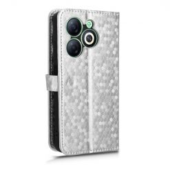 Peňaženkové puzdro Honeycomb Dot Texture Case strieborné – Infinix Smart 8 | Lacné Kryty Lacné Kryty | Peňaženkové puzdro Honeycomb Dot Texture Case strieborné – Infinix Smart 8 | Lacné Kryty