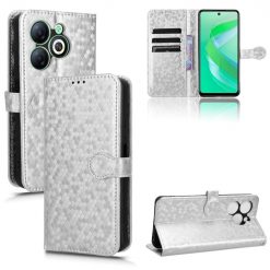 Peňaženkové puzdro Honeycomb Dot Texture Case strieborné – Infinix Smart 8 | Lacné Kryty Lacné Kryty | Peňaženkové puzdro Honeycomb Dot Texture Case strieborné – Infinix Smart 8 | Lacné Kryty