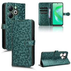 Lacné Kryty | Peňaženkové puzdro Honeycomb Dot Texture Case zelené – Infinix Smart 8 | Lacné Kryty
