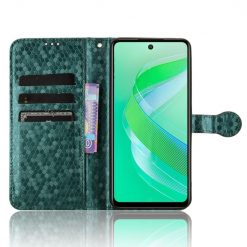 Lacné Kryty | Peňaženkové puzdro Honeycomb Dot Texture Case zelené – Infinix Smart 8 | Lacné Kryty