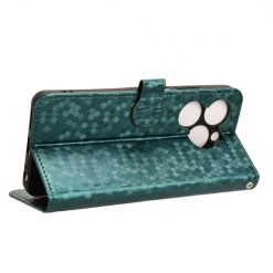 Lacné Kryty | Peňaženkové puzdro Honeycomb Dot Texture Case zelené – Infinix Smart 8 | Lacné Kryty