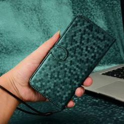 Lacné Kryty | Peňaženkové puzdro Honeycomb Dot Texture Case zelené – Infinix Smart 8 | Lacné Kryty