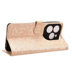 Lacné Kryty | Peňaženkové puzdro Honeycomb Dot Texture Case zlaté – Infinix Hot 40 Pro | Lacné Kryty