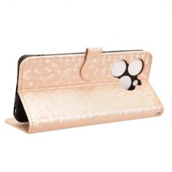 Lacné Kryty | Peňaženkové puzdro Honeycomb Dot Texture Case zlaté – Infinix Smart 8 | Lacné Kryty