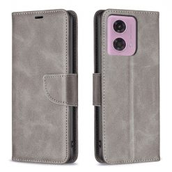 Peňaženkové puzdro Retro Lambskin sivé – Motorola Moto G04 / G24 | Lacné Kryty Lacné Kryty | Peňaženkové puzdro Retro Lambskin sivé – Motorola Moto G04 / G24 | Lacné Kryty