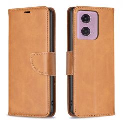 Lacné Kryty | Peňaženkové puzdro Retro Lambskin žlté – Motorola Moto G04 / G24 | Lacné Kryty
