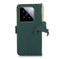 Lacné Kryty | Peňaženkové puzdro RFID Leather case zelené – Xiaomi 14 | Lacné Kryty
