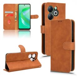 Lacné Kryty | Peňaženkové puzdro Solid hnedé – Infinix Smart 8 | Lacné Kryty