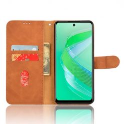 Lacné Kryty | Peňaženkové puzdro Solid hnedé – Infinix Smart 8 | Lacné Kryty