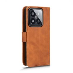 Lacné Kryty | Peňaženkové puzdro Solid hnedé – Xiaomi 14 | Lacné Kryty