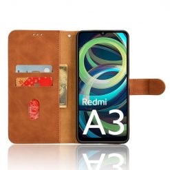 Lacné Kryty | Peňaženkové puzdro Solid hnedé – Xiaomi Redmi A3 | Lacné Kryty