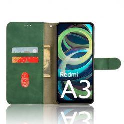 Lacné Kryty | Peňaženkové puzdro Solid zelené – Xiaomi Redmi A3 | Lacné Kryty