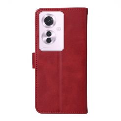 Lacné Kryty | Peňaženkové puzdro Classic Leather case červené – Oppo Reno 11 F 5G | Lacné Kryty