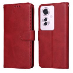 Lacné Kryty | Peňaženkové puzdro Classic Leather case červené – Oppo Reno 11 F 5G | Lacné Kryty
