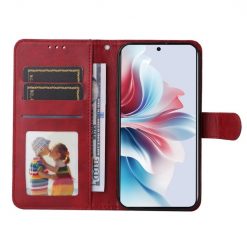 Lacné Kryty | Peňaženkové puzdro Classic Leather case červené – Oppo Reno 11 F 5G | Lacné Kryty