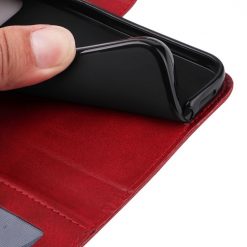 Lacné Kryty | Peňaženkové puzdro Classic Leather case červené – Oppo Reno 11 F 5G | Lacné Kryty