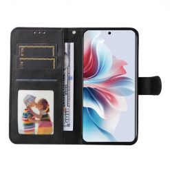 Lacné Kryty | Peňaženkové puzdro Classic Leather case čierne – Oppo Reno 11 F 5G | Lacné Kryty