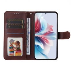 Lacné Kryty | Peňaženkové puzdro Classic Leather case hnedé – Oppo Reno 11 F 5G | Lacné Kryty