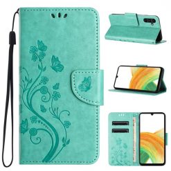 Peňaženkové puzdro Embossing Pattern Motýľ a kvet zelené – Samsung Galaxy A35 5G | Lacné Kryty Lacné Kryty | Peňaženkové puzdro Embossing Pattern Motýľ a kvet zelené – Samsung Galaxy A35 5G | Lacné Kryty