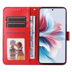 Lacné Kryty | Peňaženkové puzdro Embossing Pattern Slnečnica červené – Oppo Reno 11 F 5G | Lacné Kryty