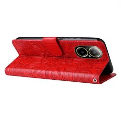 Lacné Kryty | Peňaženkové puzdro Embossing Pattern Slnečnica červené – Realme C67 4G | Lacné Kryty