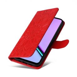 Lacné Kryty | Peňaženkové puzdro Embossing Pattern Slnečnica červené – Realme C67 4G | Lacné Kryty