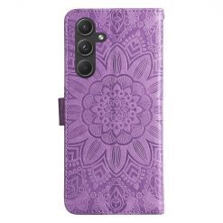 Peňaženkové puzdro Embossing Pattern Slnečnica fialové – Samsung Galaxy A55 5G | Lacné Kryty Lacné Kryty | Peňaženkové puzdro Embossing Pattern Slnečnica fialové – Samsung Galaxy A55 5G | Lacné Kryty