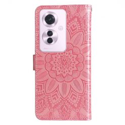 Lacné Kryty | Peňaženkové puzdro Embossing Pattern Slnečnica ružové – Oppo Reno 11 F 5G | Lacné Kryty