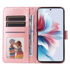 Lacné Kryty | Peňaženkové puzdro Embossing Pattern Slnečnica ružové – Oppo Reno 11 F 5G | Lacné Kryty