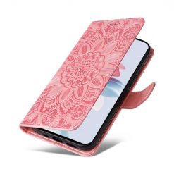 Lacné Kryty | Peňaženkové puzdro Embossing Pattern Slnečnica ružové – Oppo Reno 11 F 5G | Lacné Kryty
