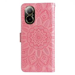 Lacné Kryty | Peňaženkové puzdro Embossing Pattern Slnečnica ružové – Realme C67 4G | Lacné Kryty