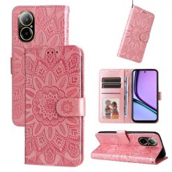 Lacné Kryty | Peňaženkové puzdro Embossing Pattern Slnečnica ružové – Realme C67 4G | Lacné Kryty