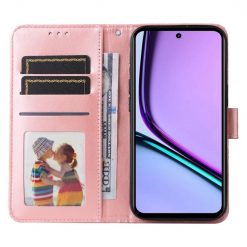 Lacné Kryty | Peňaženkové puzdro Embossing Pattern Slnečnica ružové – Realme C67 4G | Lacné Kryty