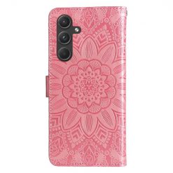 Lacné Kryty | Peňaženkové puzdro Embossing Pattern Slnečnica ružové – Samsung Galaxy A55 5G | Lacné Kryty