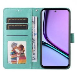 Lacné Kryty | Peňaženkové puzdro Embossing Pattern Slnečnica zelené – Realme C67 4G | Lacné Kryty