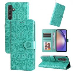 Peňaženkové puzdro Embossing Pattern Slnečnica zelené – Samsung Galaxy A55 5G | Lacné Kryty Lacné Kryty | Peňaženkové puzdro Embossing Pattern Slnečnica zelené – Samsung Galaxy A55 5G | Lacné Kryty